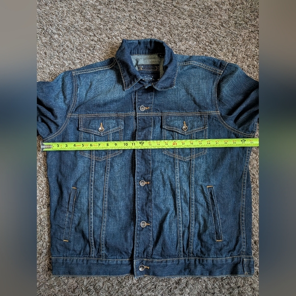 Tommy Bahama Indigo Palms Blue Button Cotton Trucker Jacket Men's XL - Picture 5 of 7